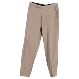 Ermenegildo Zegna-  Ermenegildo Zegna Straight-Leg Trousers in Brown Cotton-Brown