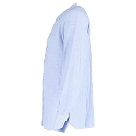 Tom Ford-Tom Ford Plaid Buttoned Long Sleeve Shirt in Blue Cotton-Blue,Light blue