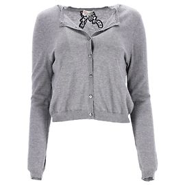 Grauer Wollcardigan mit Schleife von RED Valentino Grau
