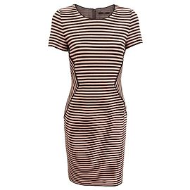 Hugo Boss Hattina gestreiftes Minikleid in Pink und Dunkelgrau Größe S Pink Anthrazitgrau