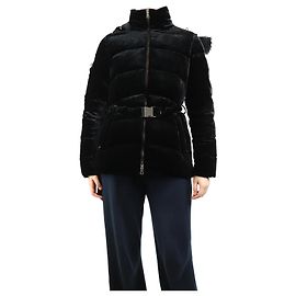Schwarze Samt-Pufferjacke von Polo Ralph Lauren - Größe S Schwarz
