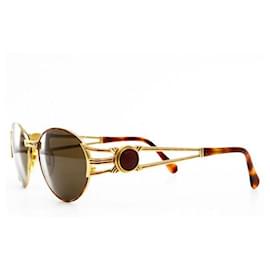 Fendi-Fendi Vintage Gold Brown Tortoise 90s Sunglasses FS 149-Brown,Golden