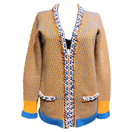 Chanel-Chain Accent Cashmere Jacket 38 FR-Yellow