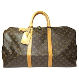 Louis Vuitton-Louis Vuitton Monogram Keepall 50 Bag M41426-Brown