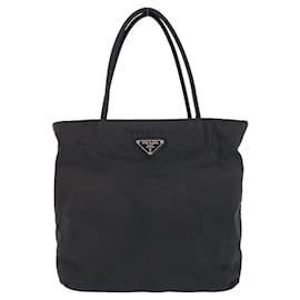 Prada-Prada Nylon Tessuto Triangle Logo Tote Bag-Black