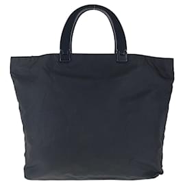 Prada-Prada Nylon Tessuto Triangle Logo Tote Bag-Black