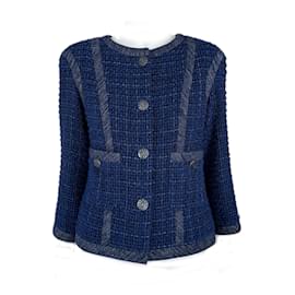 Chanel-Royal Blue Lesage Tweed Jacket-Blue