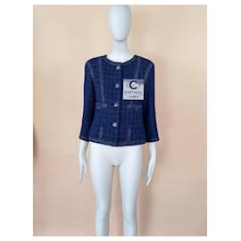 Chanel-Royal Blue Lesage Tweed Jacket-Blue
