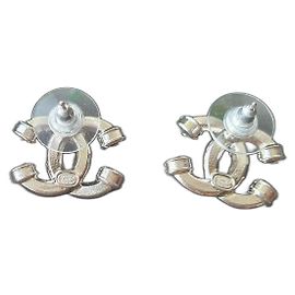 Chanel Ohrringe silberfarben Metall Silber