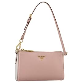 Prada-PRADA Accessory Pouch Safiano leather Pink Gold Auth yk16315-Pink,Golden