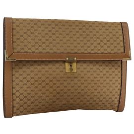 GUCCI Borsa Clutch in Tela Micro GG Beige Auth ep6918 Beige