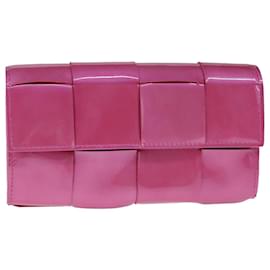 Autre Marque-BOTTEGA VENETA Long Wallet Enamel Pink Auth 93268A-Pink
