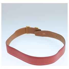 Hermès-HERMES Constance Belt Leather 31.5"" Gold Red Auth yk16343-Red,Golden