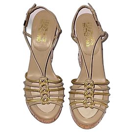 Salvatore Ferragamo Leather Heels Beige Beige