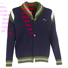 Alanui-Alanui Buttoned Cardigan in Navy Blue-Blue,Light blue