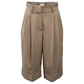 Brunello Cucinelli-Brunello Cucinelli Tailored Shorts in Brown Cotton-Brown,Red