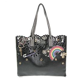 Bolsa Wingman decorada com corte a laser Marc Jacobs Preto Multicor