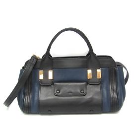 Chloé Alice Leather Handbag Black Navy blue