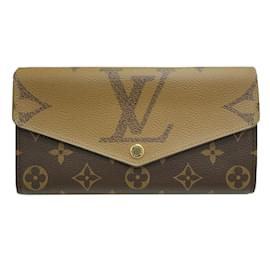 Louis Vuitton-Louis Vuitton Portefeuille Sarah Monogram Giant Reverse Bi-fold Long Wallet-Brown