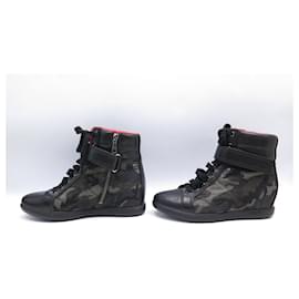 Prada-PRADA SHOES HIGH TOP CAMOUFLAGE 3TZ052 38 + BOX SNEAKERS-Black