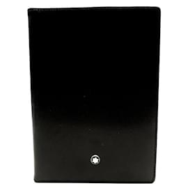 Montblanc-NINE PASSPORT HOLDER MONTBLANC MEISTERSTUCK 38434 BLACK LEATHER HOLDER-Black