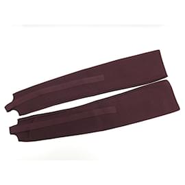 Hermès-NINE HERMES SILK KNIT RED MARSALA ARM WARMERS-Dark red