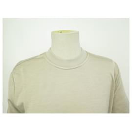 Hermès-NINE HERMES DRESS WITH DRAWSTRING ROUND NECK 34 XS IN COTTON & SILK BEIGE NEW DRESS-Beige