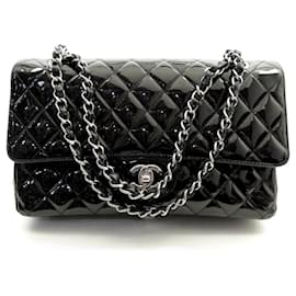 Chanel-CHANEL CLASSIC 11.12 MEDIUM TIMELESS QUILTED BLACK LEATHER HANDBAG-Black