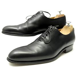 JM Weston-JM WESTON RICHELIEU CYCLISTE FLORE 402 9.5D 43.5 BLACK LEATHER SHOES-Black