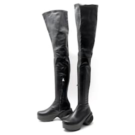 Givenchy-NEUF BOTTES CUISSARDES GIVENCHY G-CLOG EN CUIR NOIR 39 OVER THE KNEE BOOTS-Noir