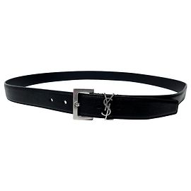 Yves Saint Laurent NEW SAINT LAURENT CASSANDRE BELT 634440 T 110 IN BLACK LEATHER Black