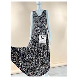 Chanel-3K$ Maxi Silk CC Logo Dress-Multiple colors