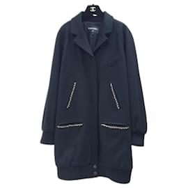 Chanel-Chanel Coco Button Cashmere Silk Jacket  Sz.46-Black