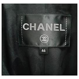 Chanel-Chanel Coco Button Cashmere Silk Jacket  Sz.46-Black