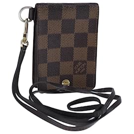 Louis Vuitton-LOUIS VUITTON Damier Ebene Porte Cartes ID Bandouliere Case N60016 Auth 104403-Other