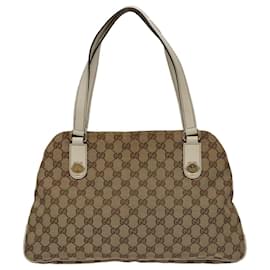 Gucci-GUCCI GG Canvas Tote Bag Beige 163288 Auth ep6932-Beige