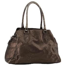Fendi-FENDI Hand Bag Leather Brown Auth ti2514-Brown