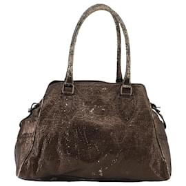 Fendi-FENDI Hand Bag Leather Brown Auth ti2514-Brown