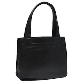 Chanel-CHANEL Matelasse Hand Bag Lamb Skin Black CC Auth yk16261-Black