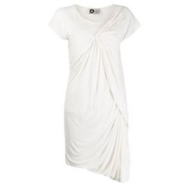 Vestido drapeado branco Lanvin Branco
