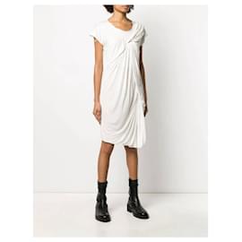 Lanvin-Lanvin White Drapped Dress-White