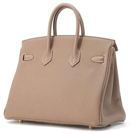 Hermès-Hermes Birkin 25 Handbag in Etoupe Togo Leather-Taupe