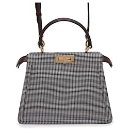 Fendi-Sac à main Fendi Peekaboo I See You Medium-Marron,Noir