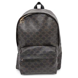 Céline Celine Triomphe Medium Leather Backpack Brown