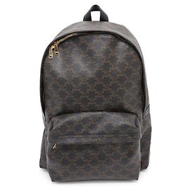 Céline Mochila média de couro Celine Triomphe Marrom