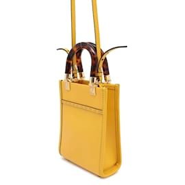 Fendi-Fendi Sunshine Leather Tote Bag-Yellow