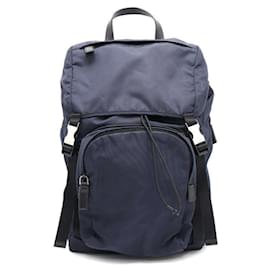 Prada-Prada RE-NYLON Saffiano Backpack-Navy blue