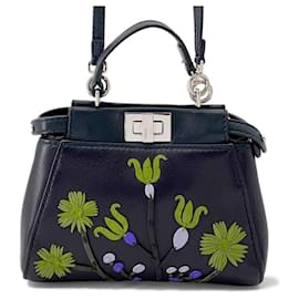 Fendi-Sac à bandoulière Fendi Micro Peekaboo-Noir,Multicolore