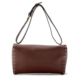 Fendi-Sac à épaule Fendi Selleria Triangle 8BS053-Marron