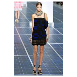 Chanel-Chanel 13P Runway Colorblock Jersey Classic Medium CC Chain Flap Bag SHW-Black,Blue
